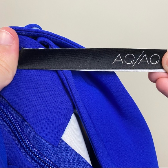 AQ/AQ Maverick Blue Cross Strap Mini Dress With Full Skirt US Size 4 - Picture 8 of 9